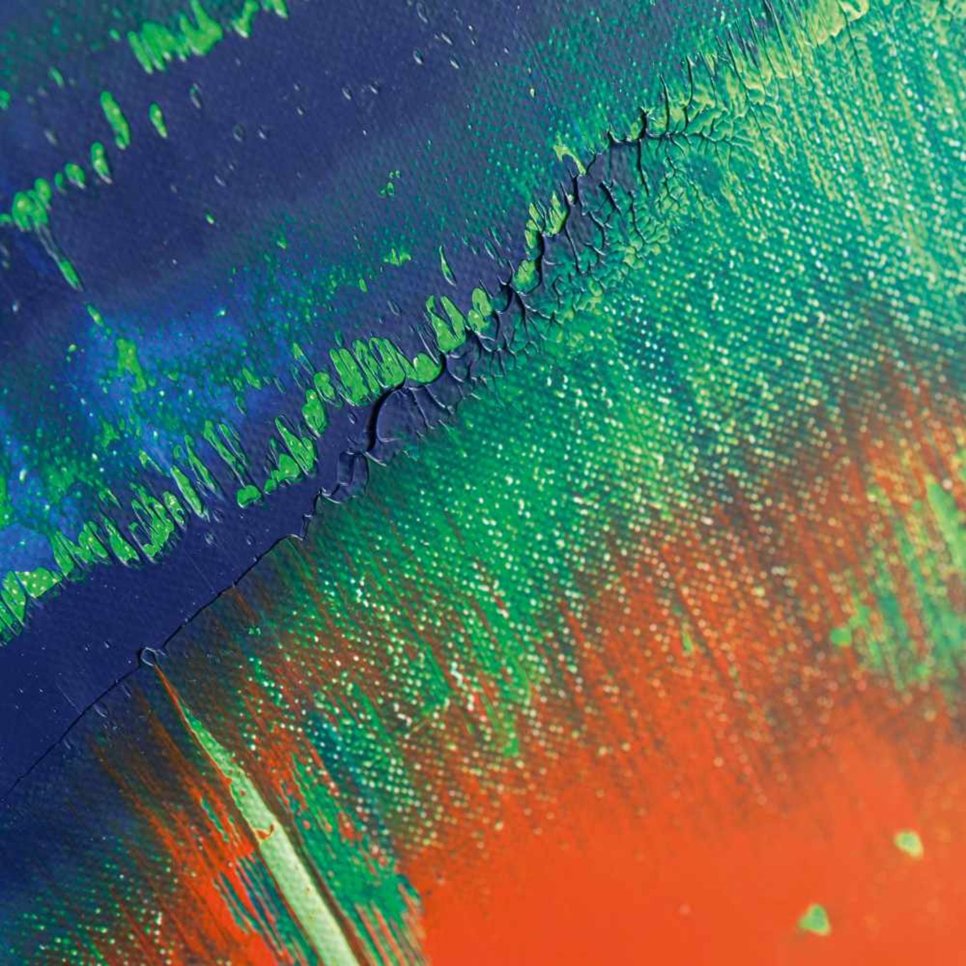 Gerhard Richter Grün-Blau-Rot Öl auf Leinwand. (19)93. Ca. 29,5 x 40 cm. Verso auf der Leinwand - Bild 7 aus 11