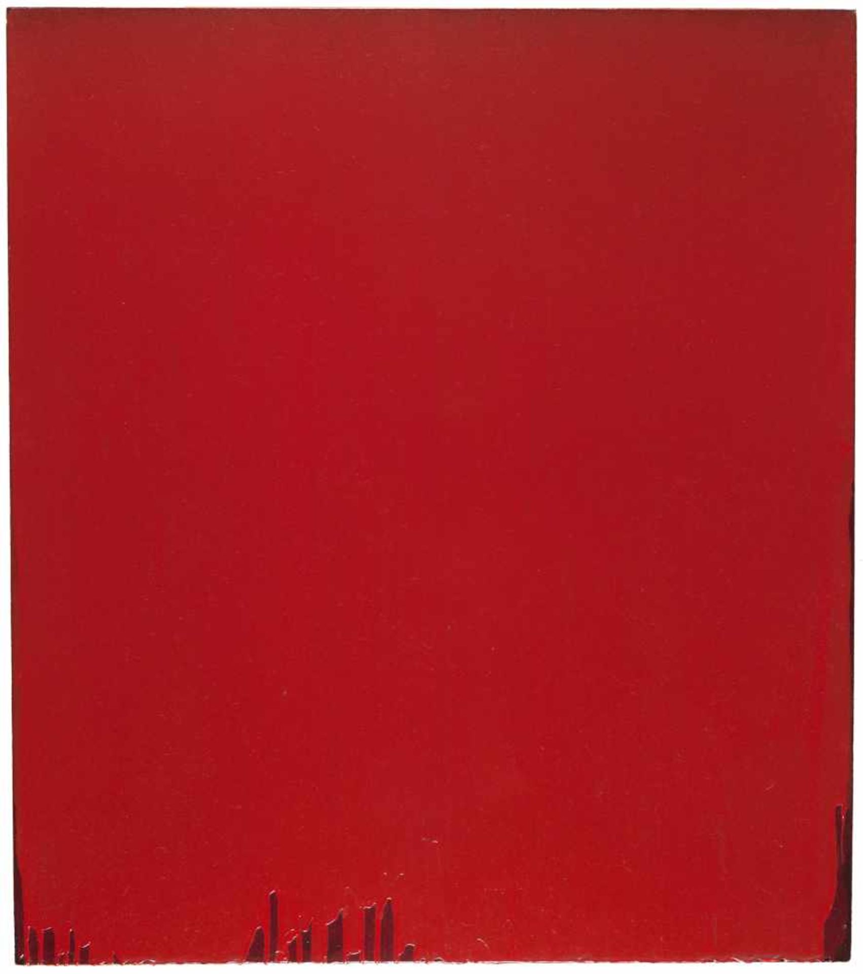 Jospeh Marioni „Red Painting“ Acryl auf Leinwand. (19)92. Ca. 90 x 80 cm. Verso auf der