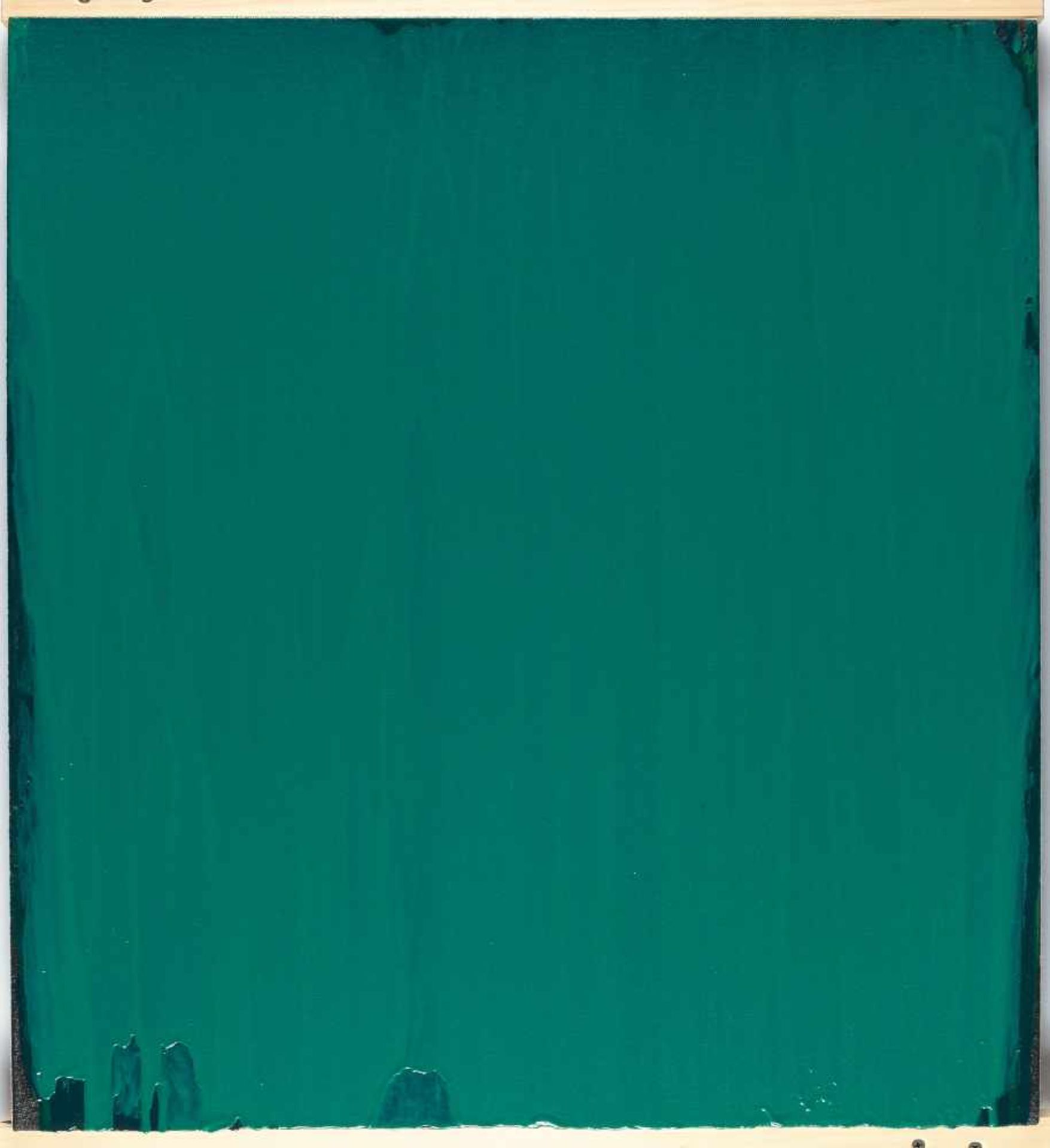 Jospeh Marioni „Green Painting“ Acryl auf Leinwand. (19)93. Ca. 70 x 65 cm. Verso auf der - Bild 2 aus 3