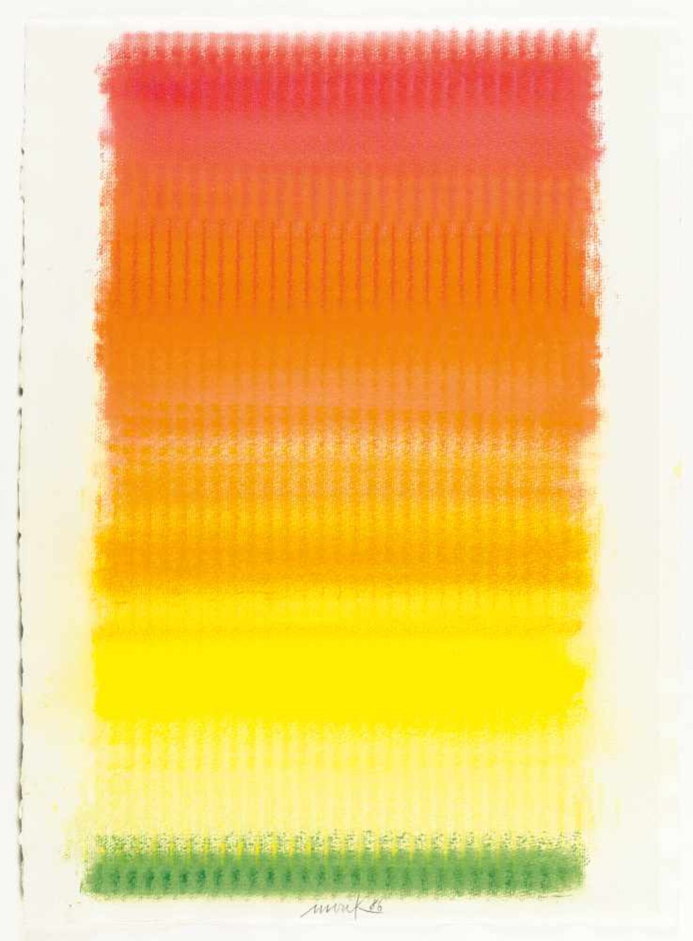 Heinz Mack Ohne Titel Pastell auf festem, leicht strukturiertem Kupferdruckpapier von Hahnemühle. ( - Bild 2 aus 3