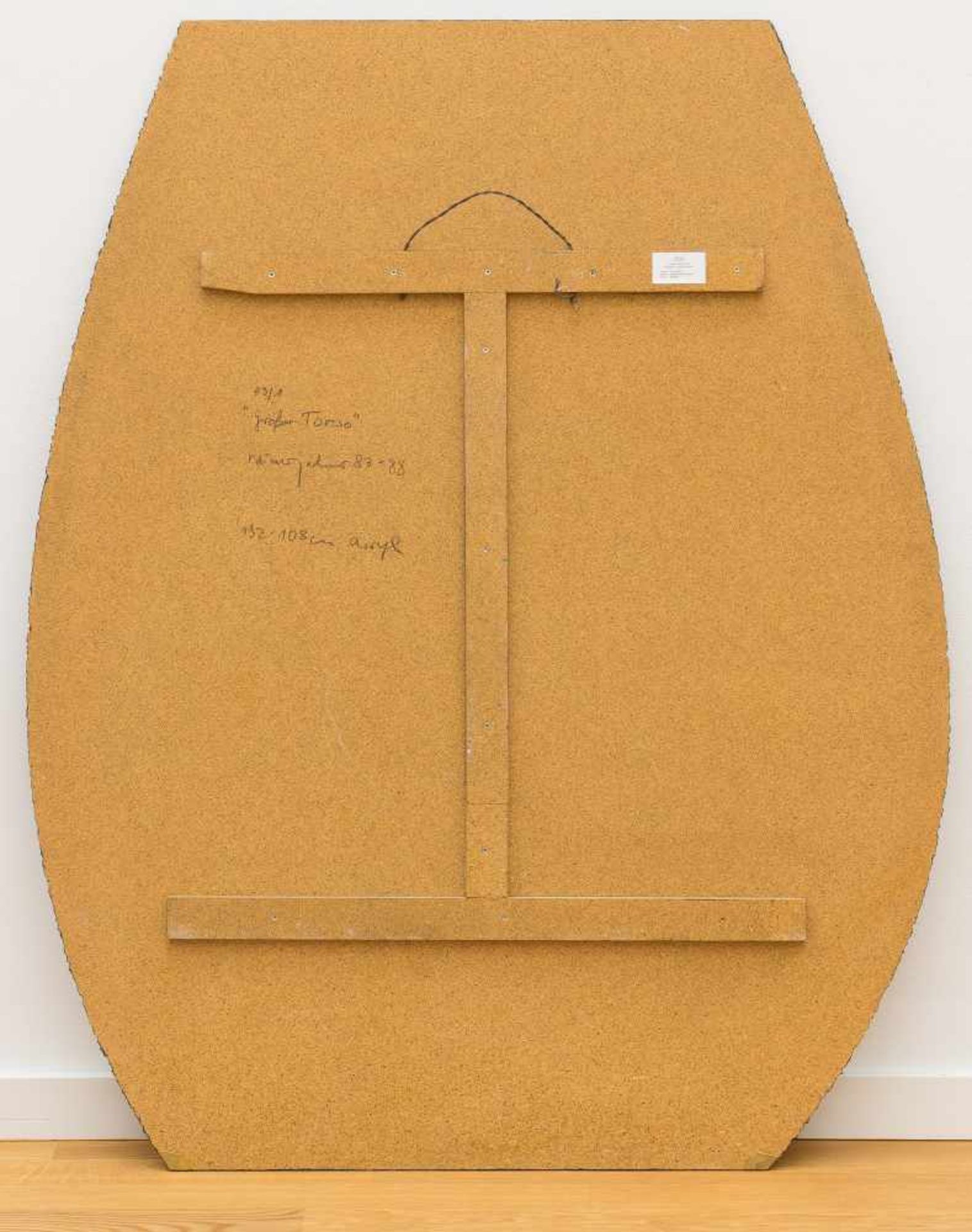 Raimer Jochims „Großer Torso“ Acryl auf Faserplatte. (19)83-88. Ca. 135,5 x 108 cm. Verso - Bild 4 aus 4