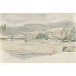 Ludwig Deurer1806 - Mannheim - 1847Flußlandschaft im bayrischen SeengebietAquarell über Bleistift