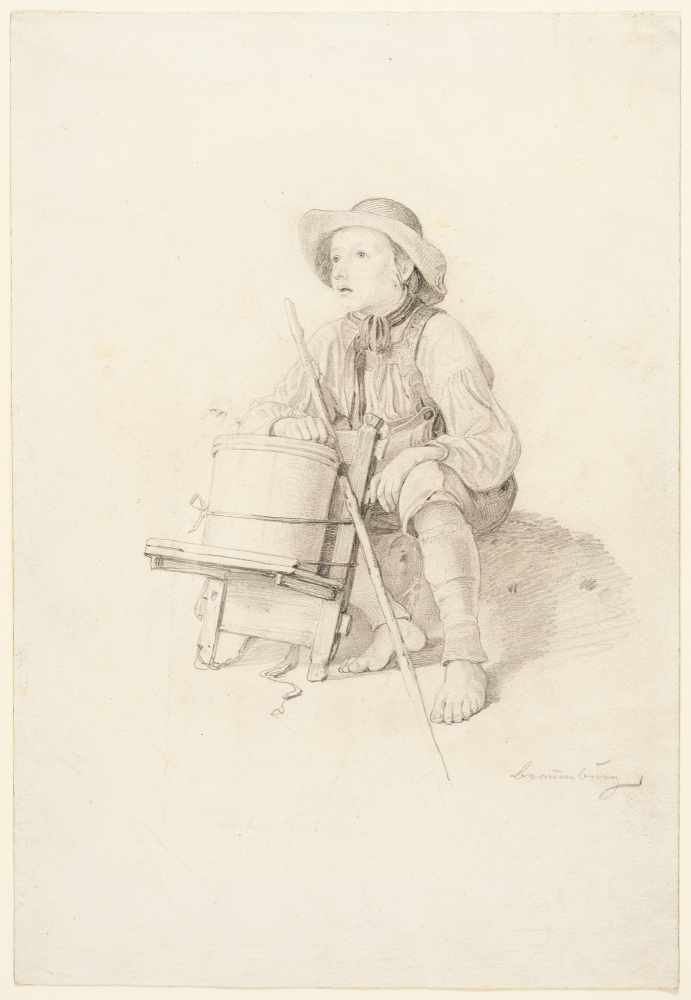 Lorenzo Quaglio Ii.1793 - München - 1869Bauernjunge mit KraxeBleistift auf Velin. (Um 1819/20). 28,7 - Image 2 of 3