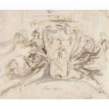 Carlo Rainaldi (zugeschrieben)1611 - Rom - 1691Zwei Engel als Halter des Wappens der BolognettiFeder