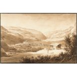 Johann Ludwig Bleuler1792 Feuerthalen - Laufen-Uhwiesen 1850Ansicht von Andeer am Oberrhein (