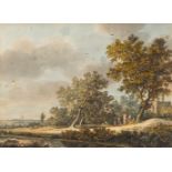 Martinus J. van der Jagt1747 Haarlem - Zeist 1805Landschaft mit ReisendenAquarell und Feder in Braun