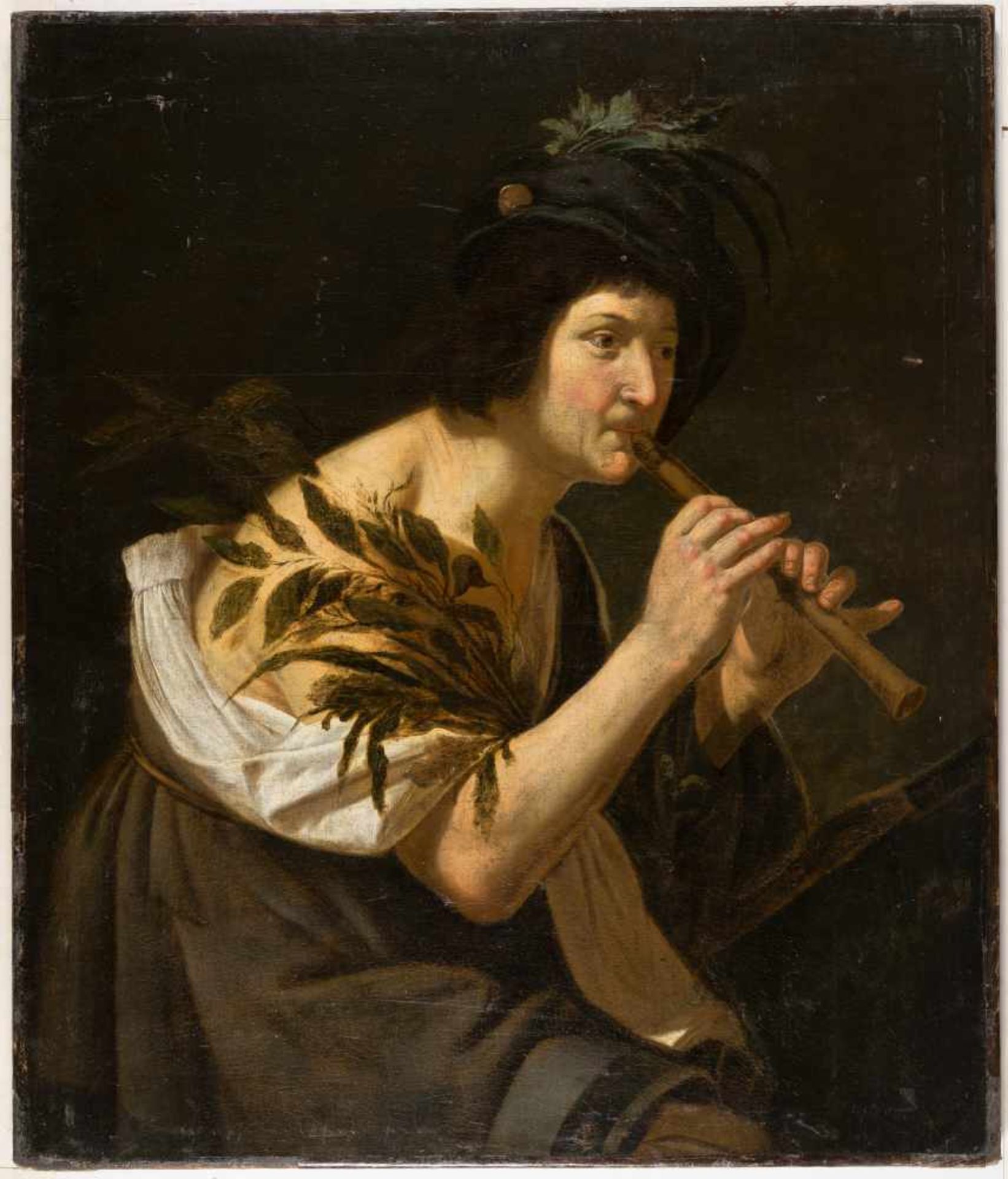 Jan van Bijlert (Umkreis)um 1598 - Utrecht - 1671Flöte spielender HirteÖl auf Leinwand, doubliert. - Bild 2 aus 3