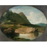 Anselm Feuerbach1829 Speyer - Venedig 1880Italienische LandschaftÖl auf Leinwand, doubliert. 66,3