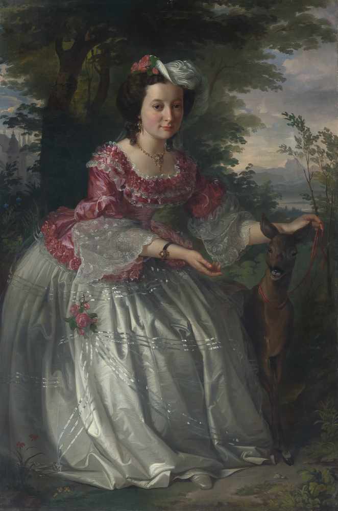 Ernst Christian Moser1815 - Graz - 1867Bildnis der Frau Czernitz (?)Öl auf Leinwand. 1857. 158,5 x