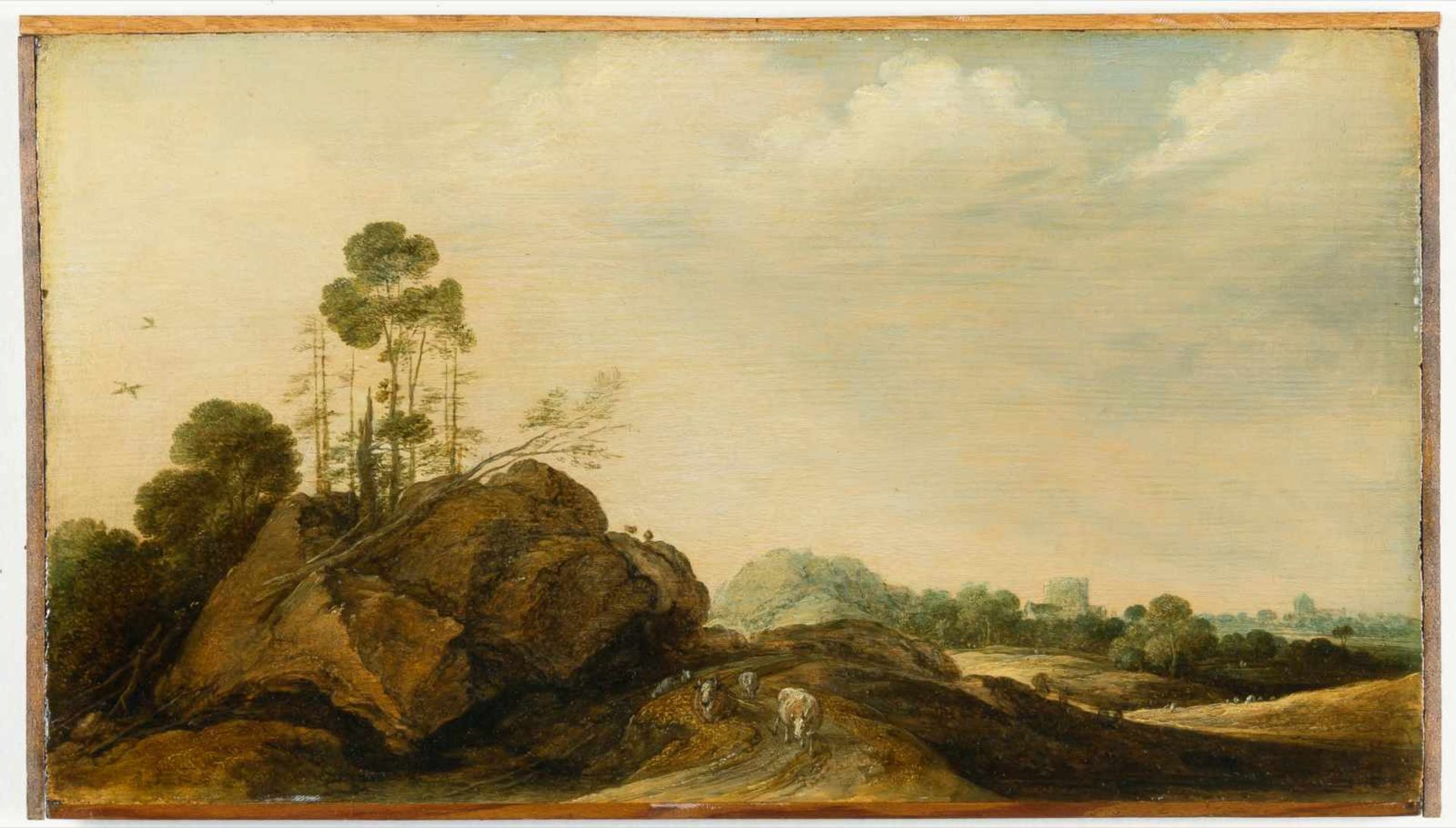 Gillis Claesz. D' Hondecoeter1575/80 Antwerpen - Amsterdam 1638Felsige Landschaft mit Vieh und - Bild 2 aus 3