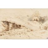 Ernst Kaiser1803 Rain/Ach - München 1865Italienische LandschaftFeder in Braun und Bleistift auf