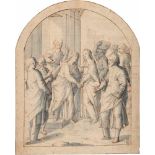 Giovanni Balducci, Genannt Il Coscium 1560 Florenz - Neapel 1631Die HeimsuchungFeder in Braun,