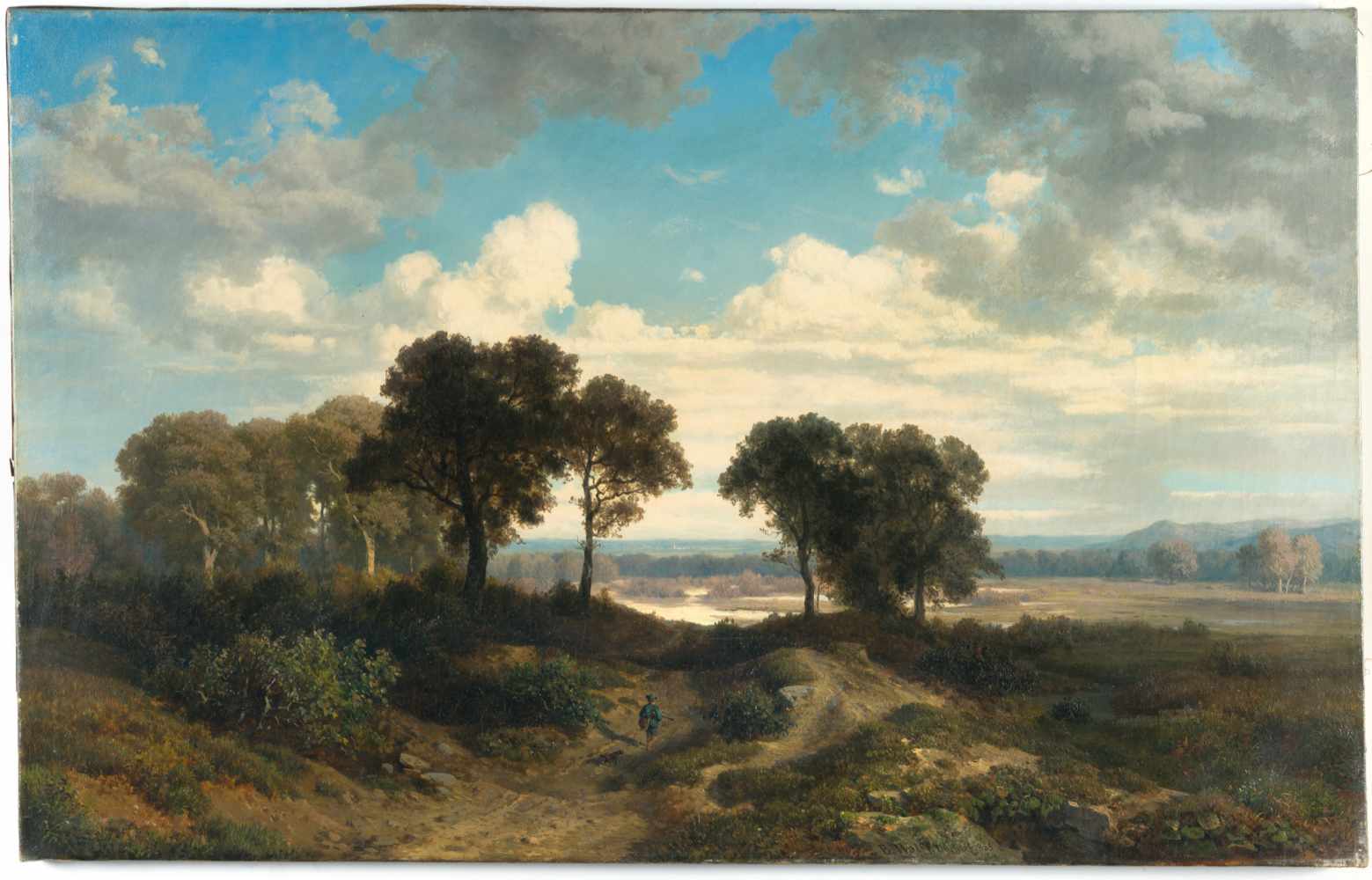 Balduin Wolf1819 - Warmbrunn/Düsseldorf - 1907Landschaft mit JägerÖl auf Leinwand. 1855. 63 x 98,5 - Image 2 of 3