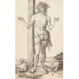 Albrecht Dürer1471 - Nürnberg - 1528Der Schmerzensmann mit augebreiteten ArmenKupferstich auf