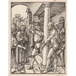 Albrecht Dürer1471 - Nürnberg - 1528Die Geißelung ChristiHolzschnitt auf Bütten. (Um 1509). 13,6 x