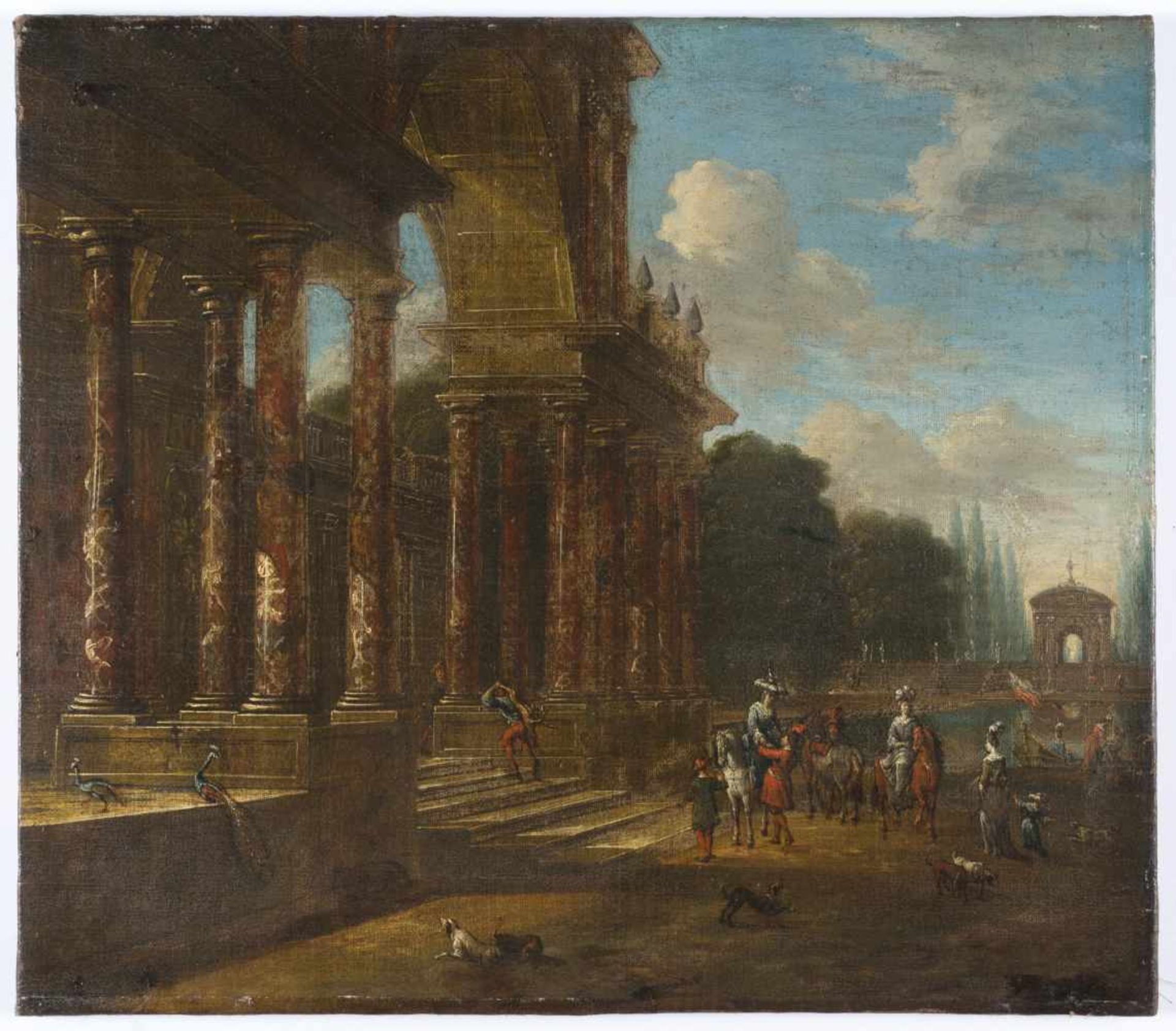 Jakob Ferdinand Saeys1658 Antwerpen - Wien? nach 1726Elegante Reitergesellschaft vor einer - Bild 2 aus 3