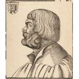 Erhard Schönum 1491 Nürnberg - ? 1542Bildnis Albrecht DürersHolzschnitt auf Bütten mit schwer
