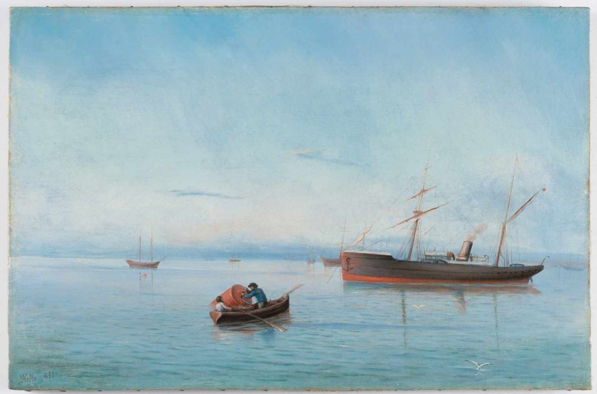 Lew Felixowitsch Lagorio1828 Feodossija - Sankt Petersburg 1905Schiffe auf dem Schwarzen MeerÖl - Image 2 of 3