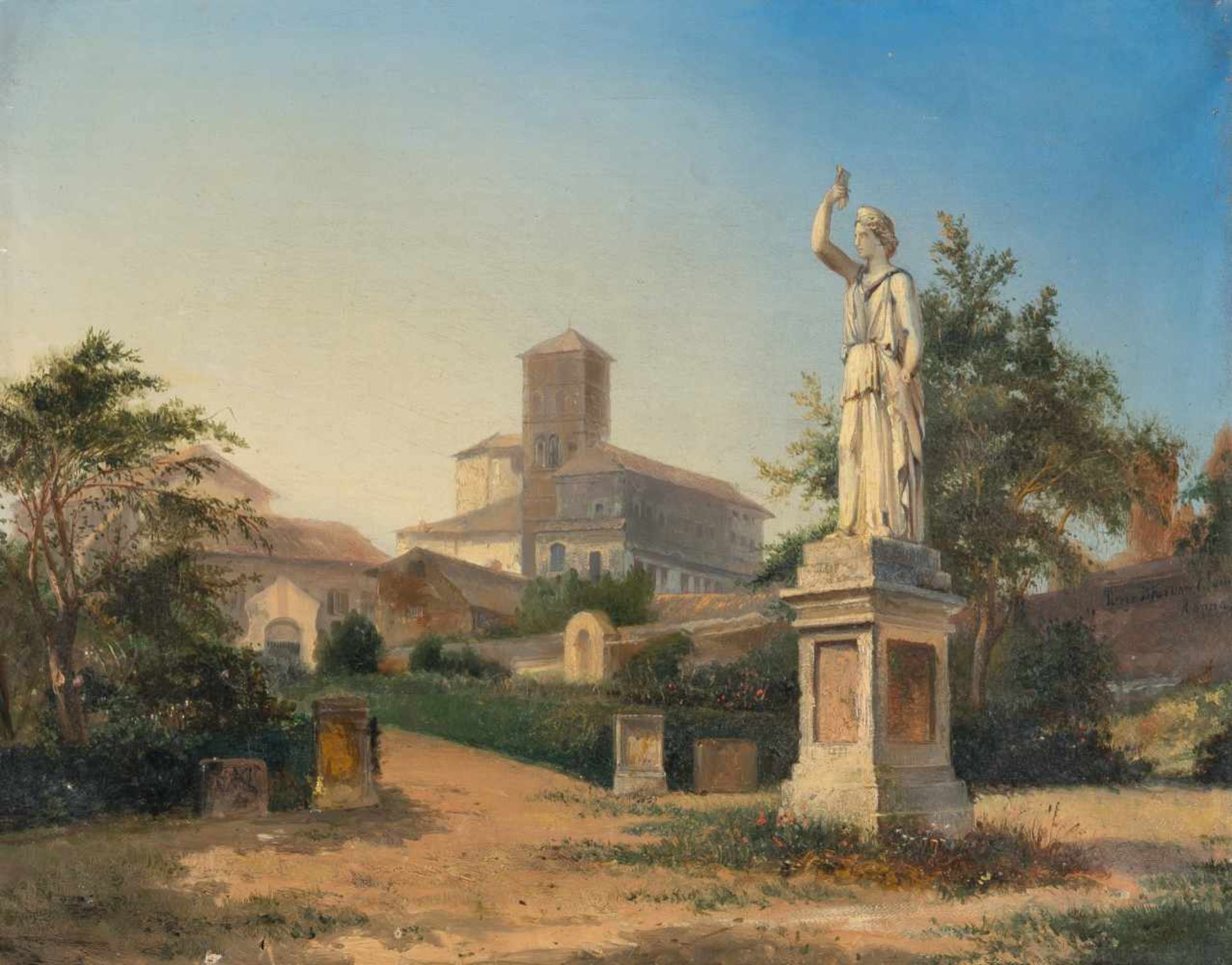 Pierre Tetar van Elven1828 Sint-Jans-Molenbeek – Mailand 1908Ansicht von RomÖl auf Leinwand. 33 x 41