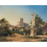 Pierre Tetar van Elven1828 Sint-Jans-Molenbeek – Mailand 1908Ansicht von RomÖl auf Leinwand. 33 x 41