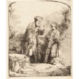 Rembrandt Harmensz van Rijn1606 Leiden - Amsterdam 1669Abraham mit Isaak sprechendRadierung auf