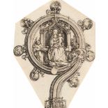 Martin Schongauerum 1450 Colmar - Breisach 1491Ein BischofsstabKupferstich auf Bütten mit