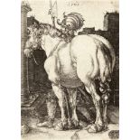 Albrecht Dürer1471 - Nürnberg - 1528Das große PferdKupferstich auf Bütten. (1505). 16,5 x 11,7 cm (