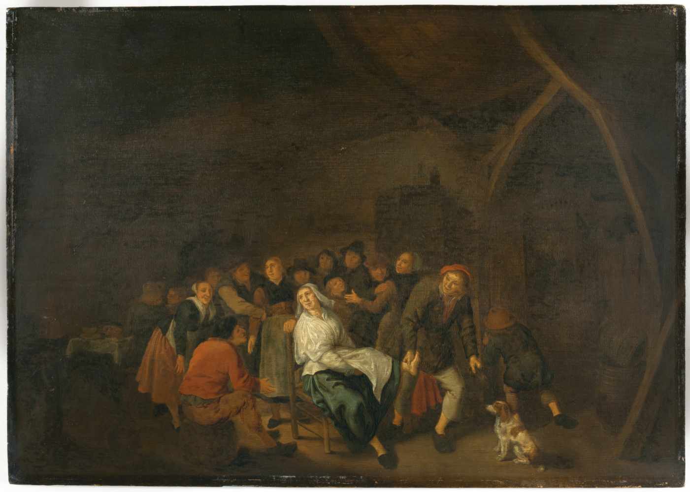 Jan Miense Molenaer und Werkstattum 1610 - Haarlem - 1668Fröhliche Bauerngesellschaft in einem - Image 2 of 3