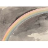 Ludwig Lange1808 Darmstadt - München 18682 Bll.: Wolkenstudien mit RegenbogenAquarell auf Velin.