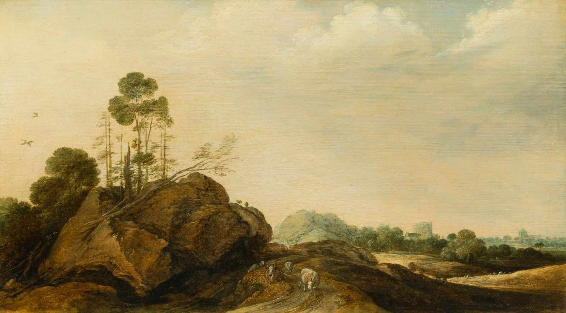 Gillis Claesz. D' Hondecoeter1575/80 Antwerpen - Amsterdam 1638Felsige Landschaft mit Vieh und