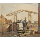 Hans Herrmann1858 - Berlin - 1942An der SchleuseÖl auf Leinwand, auf Karton aufgezogen. 22,7 x 27,