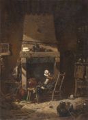 Charles Hoguet1821 - Berlin - 1870In der KücheÖl auf Leinwand. 1852. 34,8 x 25,9 cm. Signiert und