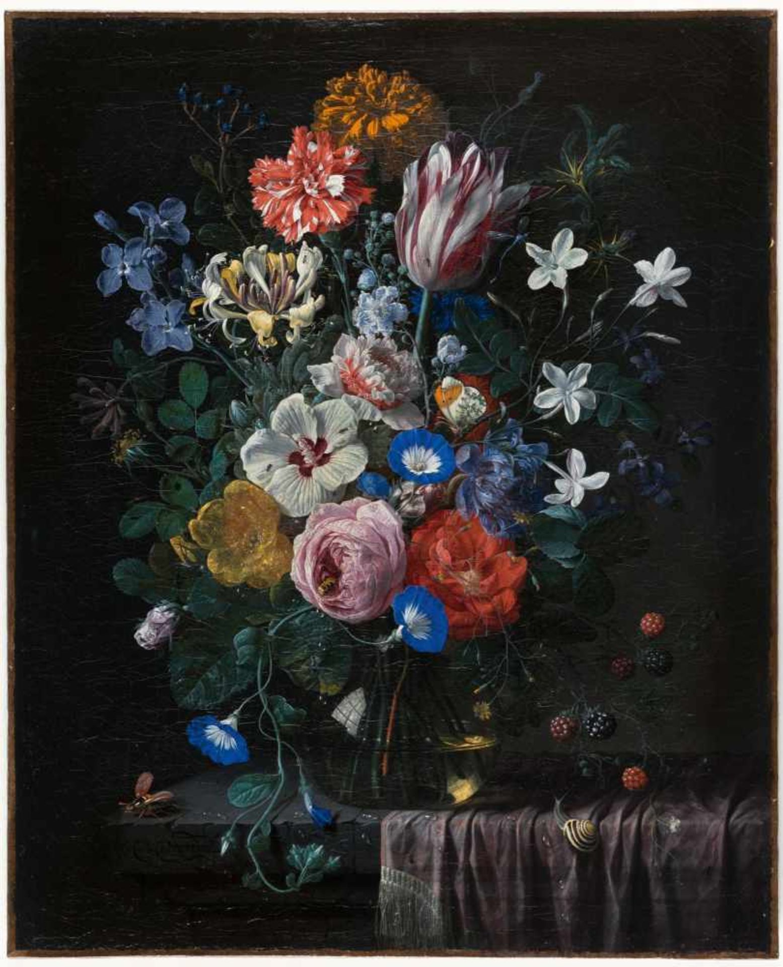 Nicolaes van Veerendael1640 - Antwerpen - 1691Blumenstrauß mit Rosen, Tulpe, Hibiskus und - Image 2 of 4