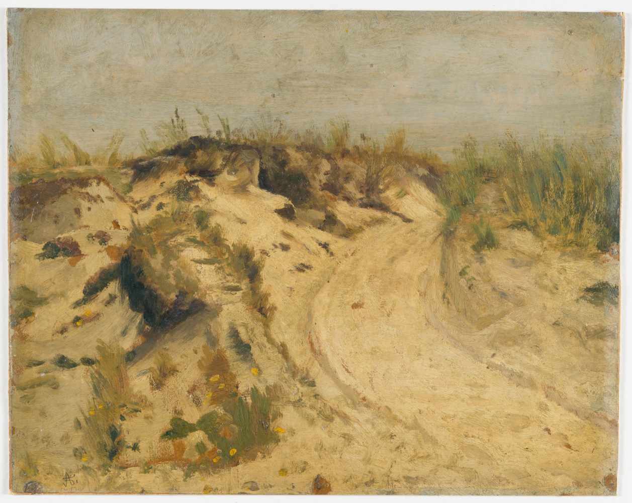 Deutsch um 1880Dünenlandschaft in St. Peter-OrdingÖl auf Karton. 25,5 x 32,3 cm. Unten links - Image 2 of 3