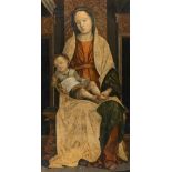 Bernardo Zenale (Werkstatt/Umkreis)um 1460 Treviglio - Mailand 1526Thronende Madonna mit KindÖl