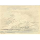 Paul Weber1823 Darmstadt - München 19162 Bll.: Wolkenstudie – Landschaft. Verso: Sitzende