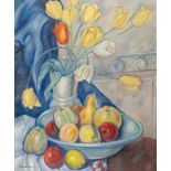 Emile-Othon Friesz1879 Le Havre - Paris 1949Stillleben mit Tulpen und FrüchtenÖl auf Leinwand. (