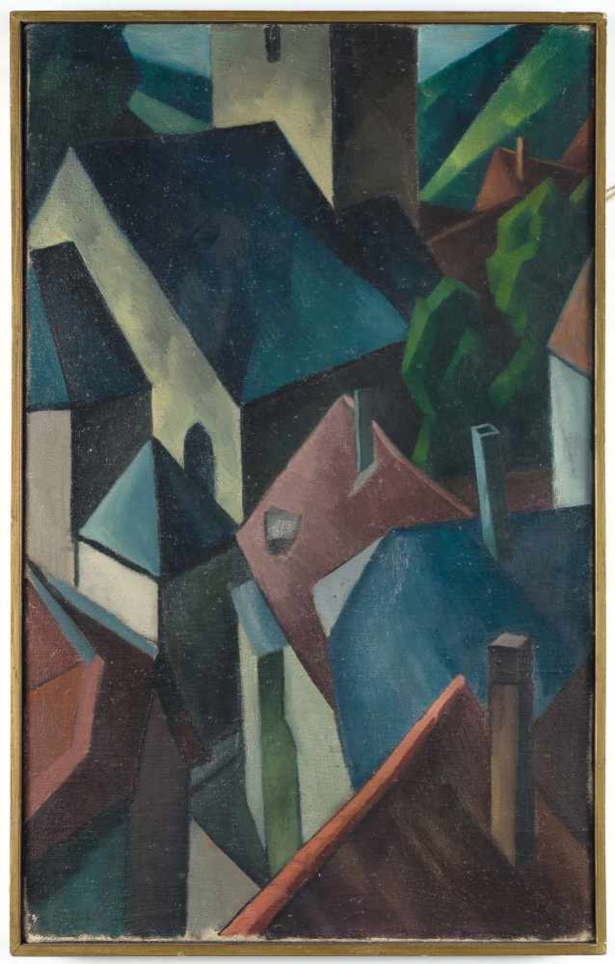 Adolf Erbslöh1881 New York - Irschenhausen 1947„Dächer über Warburg“Öl auf Leinwand. (1921). Ca. - Bild 2 aus 3