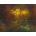 Emil Nolde1867 Nolde - Seebüll 1956Abendmeer mit DampferAquarell auf Japan. (Um 1940/1945). Ca. 12,5