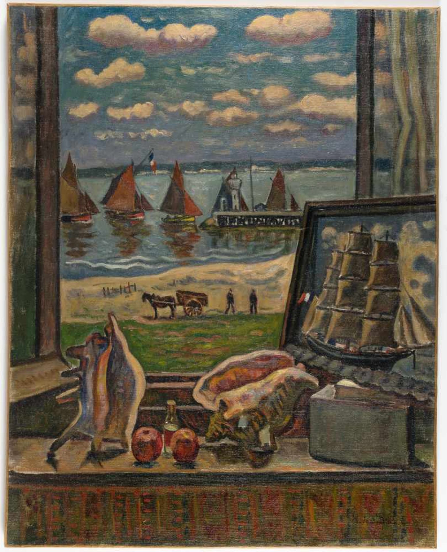 Henri Liénard De Saint-Delis1878 Marconne – Honfleur 1949„De ma fenêtre“Öl auf Leinwand. 1921. Ca. - Bild 2 aus 3