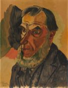 Hermann Max Pechstein1881 Zwickau - Berlin 1955„Kopf II“Aquarell auf Velin, auf Karton kaschiert.