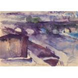 Lovis Corinth1858 Tapiau/Ostpreußen - Zandvoort 1925Augustusbrücke DresdenAquarell auf genarbtem