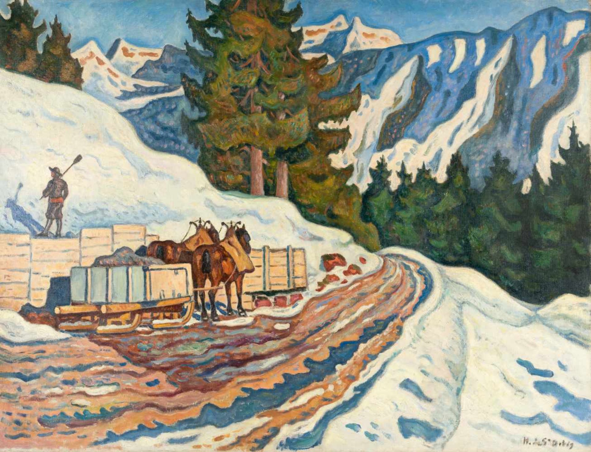 Henri Liénard De Saint-Delis1878 Marconne – Honfleur 1949Paysage de neige en SuisseÖl auf