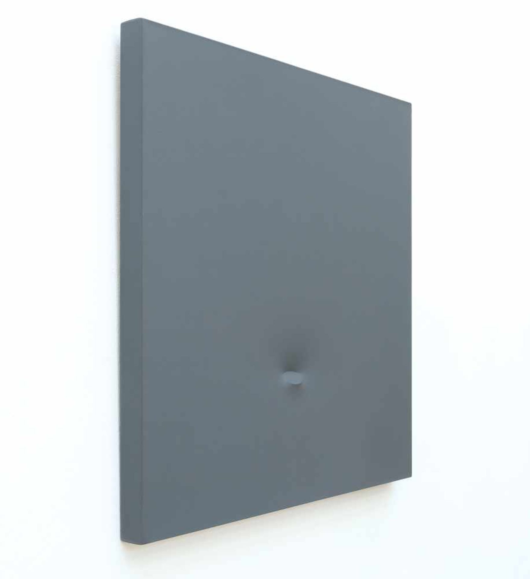 Turi Simeti1929 AlcamoUn ovale grigio (Graues Oval)Acryl auf geformter Leinwand. 1984. Ca. 100 x 100 - Bild 2 aus 3