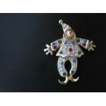 Clown brooch paved with rubies, diamonds, sapphires and emeralds - Gross weight: 10 g [...]