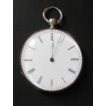 Pocket watch with key, in solid silver, Edmont in Schauny, back finely engraved, end [...]