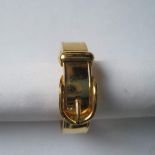 Gold plated belt ring by HERMES, "made in" France - Weight: 6 g - - Bague ceinture [...]