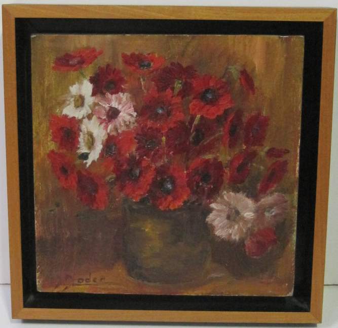 Josée GLODEN (born in 1915), Luxembourg artist, Oil on panel: Bouquet, signed lower [...]