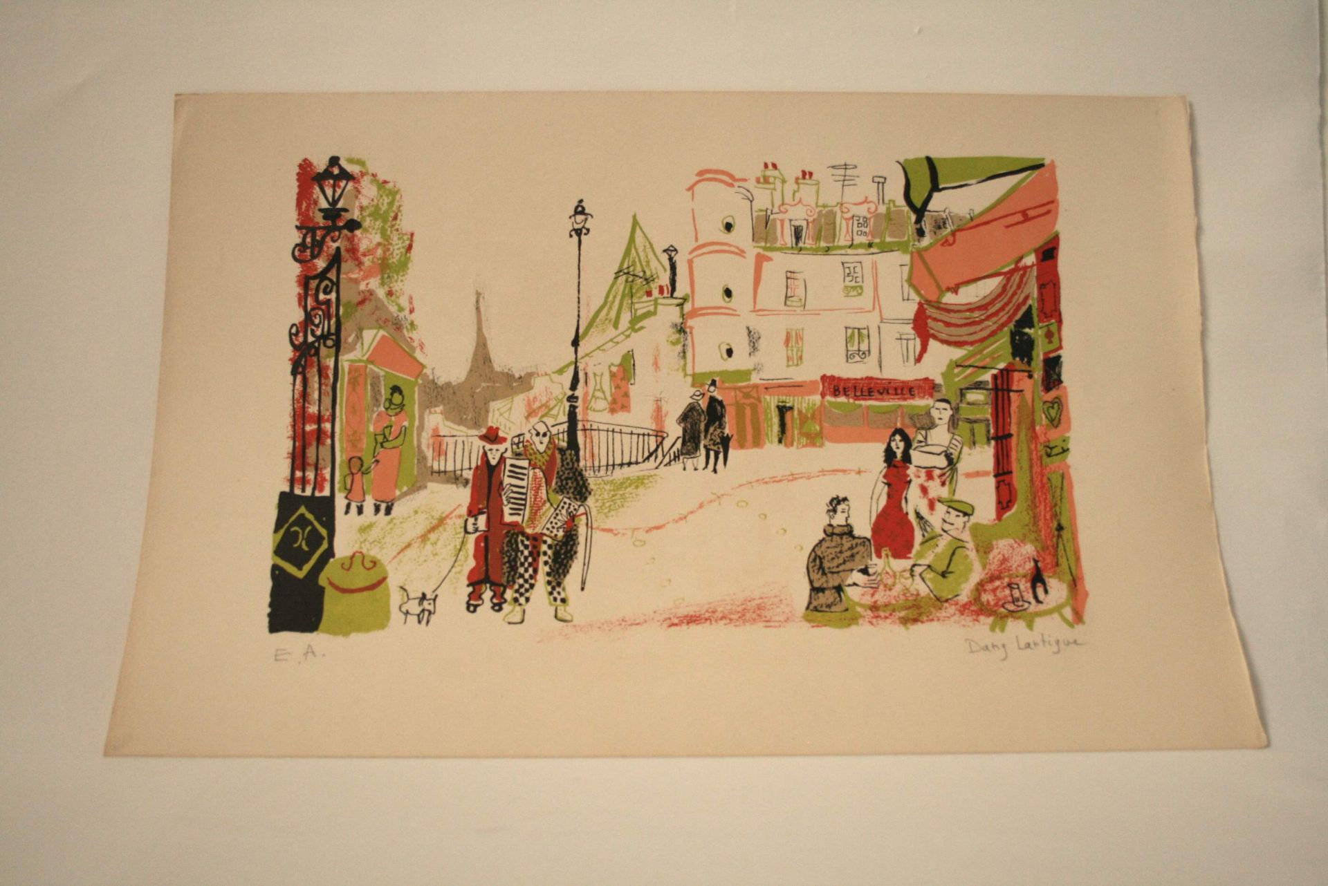 Lithograph by Dany LARTIGUE (born in 1921): Paris Belleville, signed artist's proof - [...]