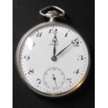 Steel pocket watch brand OMEGA, around 1920-1930, diameter: 4.5 cm - - Montre [...]